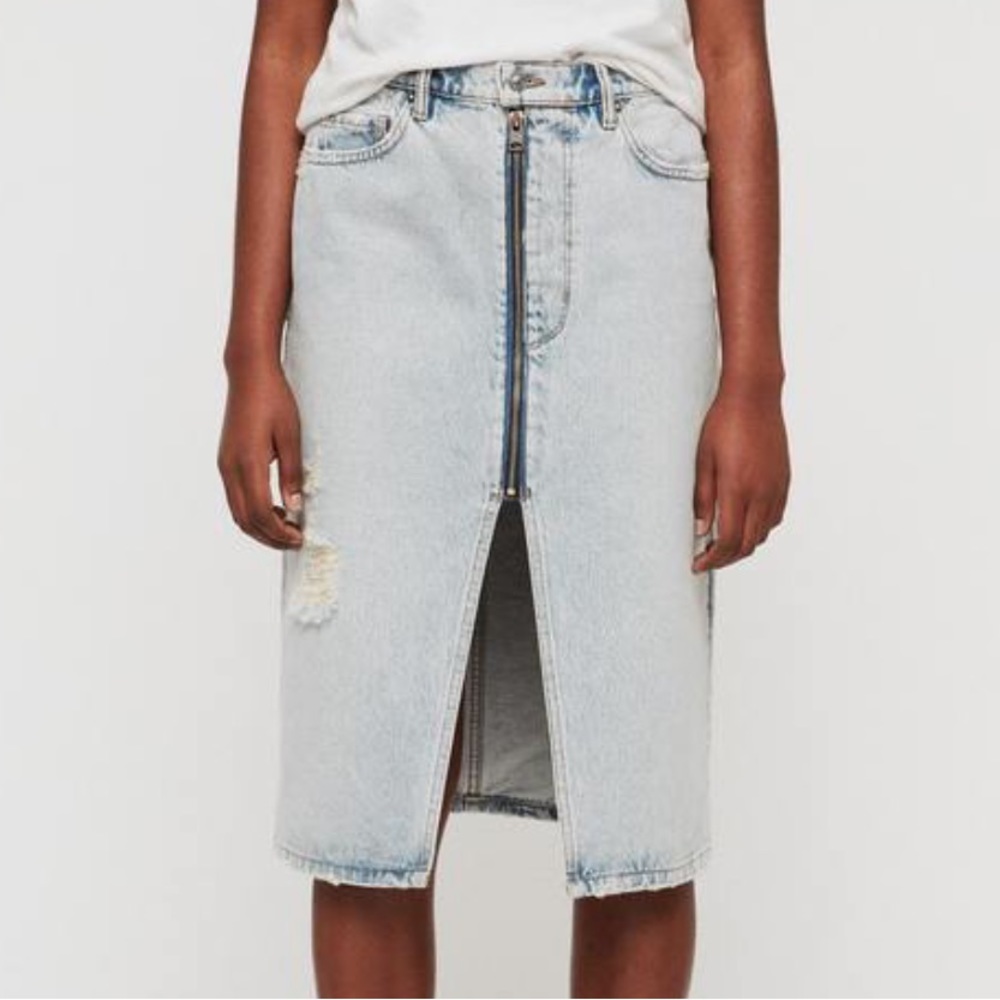 All Saints Mabel long denim skirt - US 4